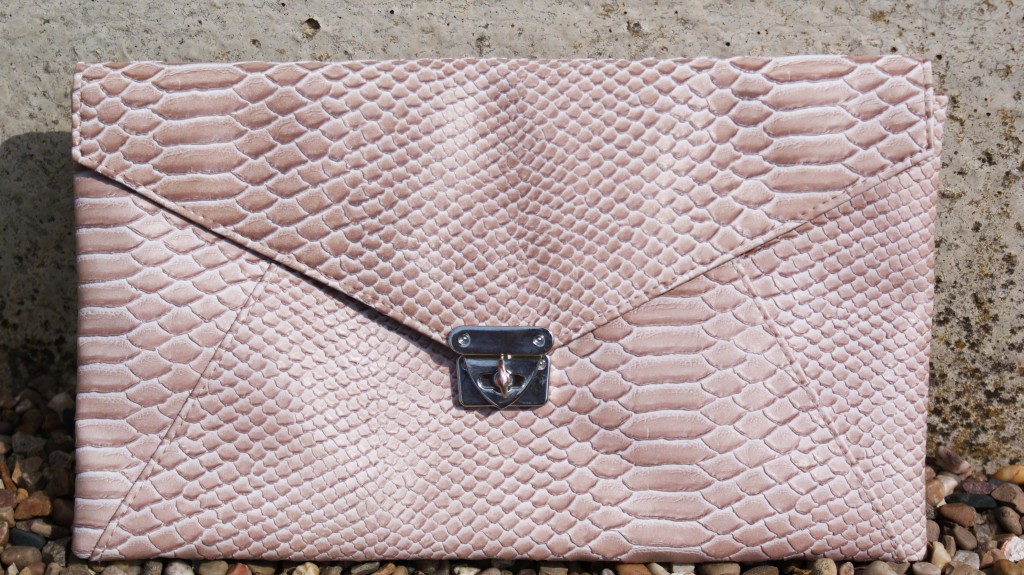 Matalan Envelope Snake Clutch In Nude Matalan Envelope Snake Clutch In Nude