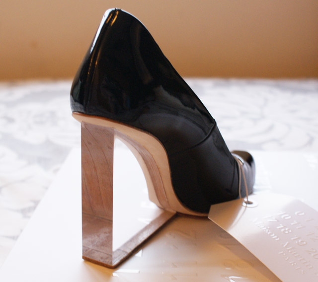 Maison Martin Margiela for H&M black patent perspex heel court leather shoe