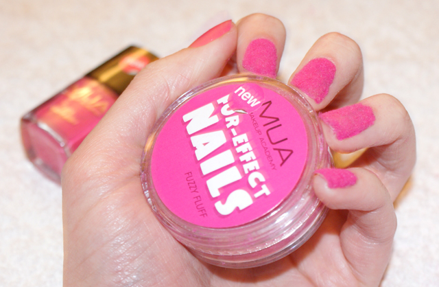 MUA fur effect furry nails bright pink MUA fur effect furry nails bright pink