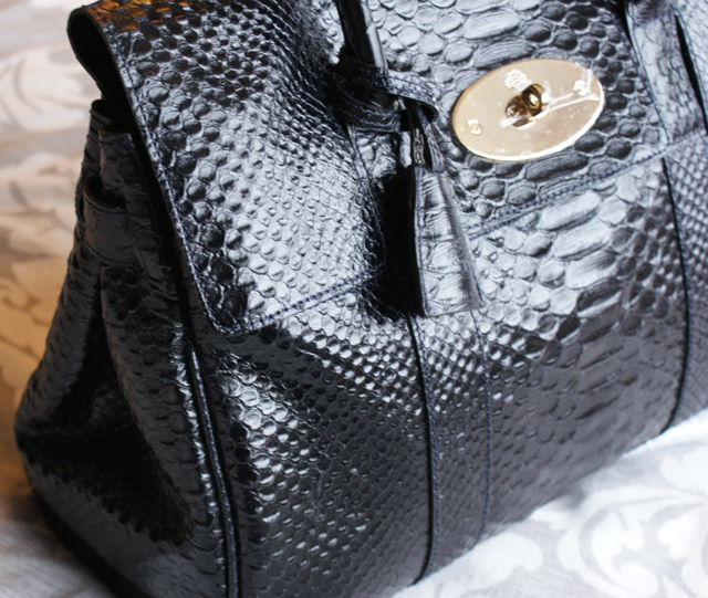 Mulberry Ink Blue Black Silky Snake Baywater Bag handbag Mulberry Ink Blue Black Silky Snake Baywater Bag handbag